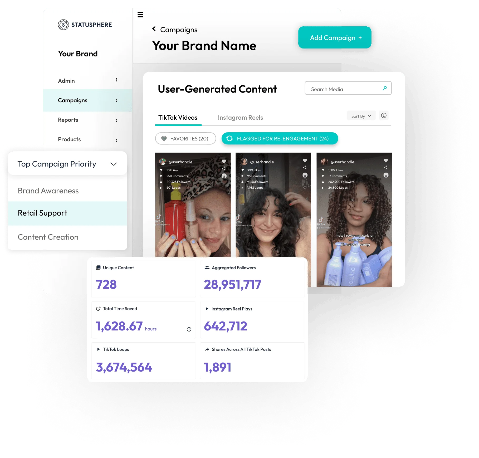Reporting built for micro influencer campaigns